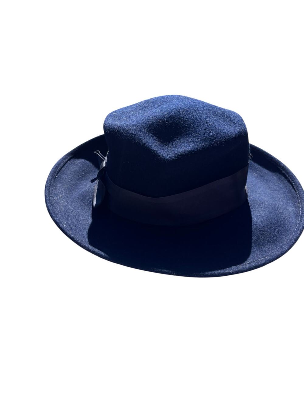Woman's 100% Wool Hat With Ribbon Satin Band Made USA Vintage Church Hat Italy